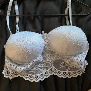 Baby Blue Lace Crop Top, Brand New